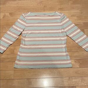 L.L.Bean Signature Striped Long Sleeve Top - Blue and White, Size L, Great cond.